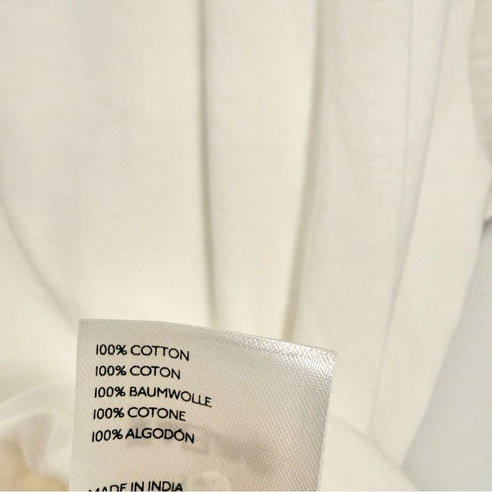 Maeve Anthro Oversized V-Neck Cotton Bubble Tee White Short Sleeve Size XS - Picture 7 of 8